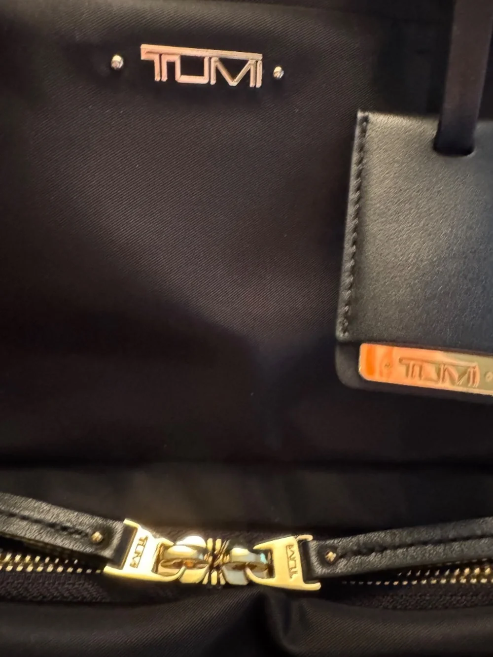 TUMI Voyageur Calais Black Nylon Backpack – Gold Hardware – EUC